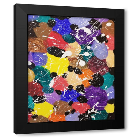 Drip Drop Color Pop 1 Black Modern Wood Framed Art Print with Double Matting by Phillip, Jamie