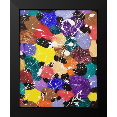 Drip Drop Color Pop 1 Black Modern Wood Framed Art Print by Phillip, Jamie