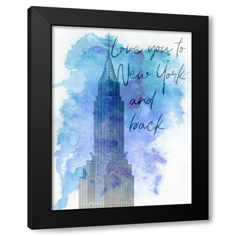 New York And Back Black Modern Wood Framed Art Print by Phillip, Jamie