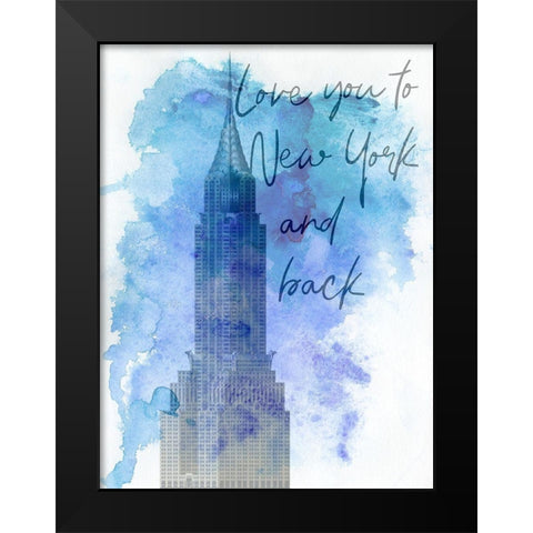 New York And Back Black Modern Wood Framed Art Print by Phillip, Jamie