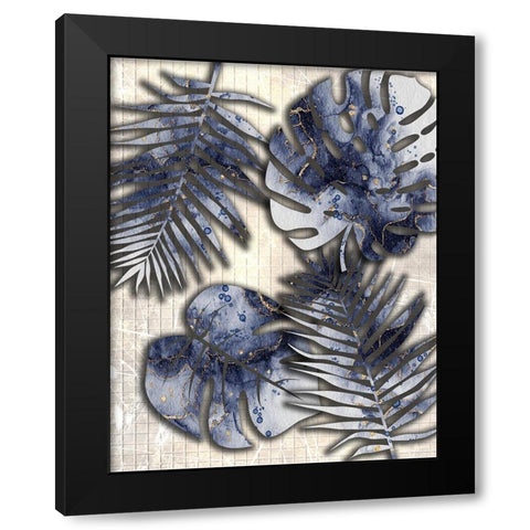 Gold And Blue Black Modern Wood Framed Art Print by Phillip, Jamie