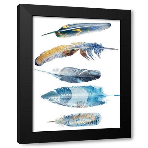 Feather Fluff Black Modern Wood Framed Art Print with Double Matting by Phillip, Jamie