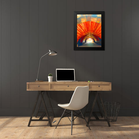 Red Tunnel Black Modern Wood Framed Art Print by Phillip, Jamie
