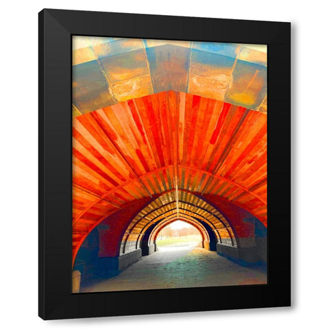 Red Tunnel Black Modern Wood Framed Art Print by Phillip, Jamie