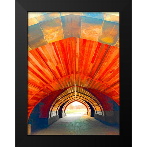 Red Tunnel Black Modern Wood Framed Art Print by Phillip, Jamie
