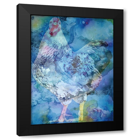 Rooster Black Modern Wood Framed Art Print by Phillip, Jamie