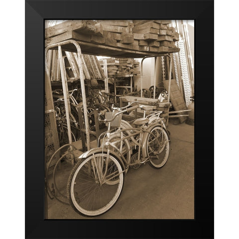 Sepia Bikes Black Modern Wood Framed Art Print by Phillip, Jamie