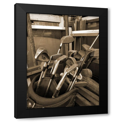 Vintage Golf Black Modern Wood Framed Art Print by Phillip, Jamie