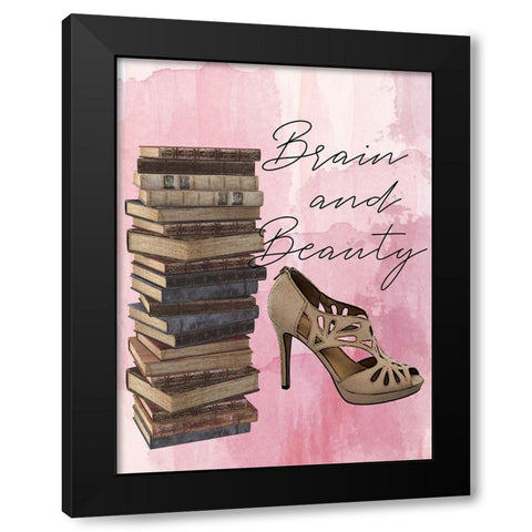 Brain And Beauty Black Modern Wood Framed Art Print with Double Matting by Phillip, Jamie