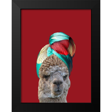Beauty Llama Black Modern Wood Framed Art Print by Phillip, Jamie