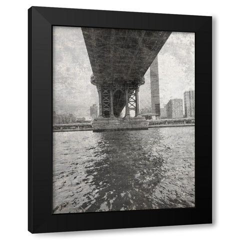 MANHT BRDG Black Modern Wood Framed Art Print with Double Matting by Phillip, Jamie