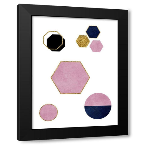 Where Ever You Geo Black Modern Wood Framed Art Print by Phillip, Jamie