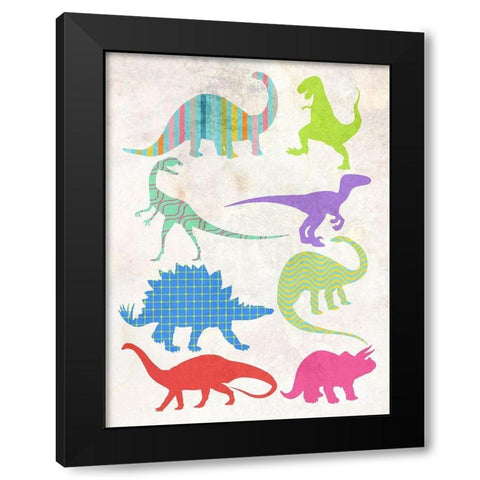 Dino Age Black Modern Wood Framed Art Print by Phillip, Jamie