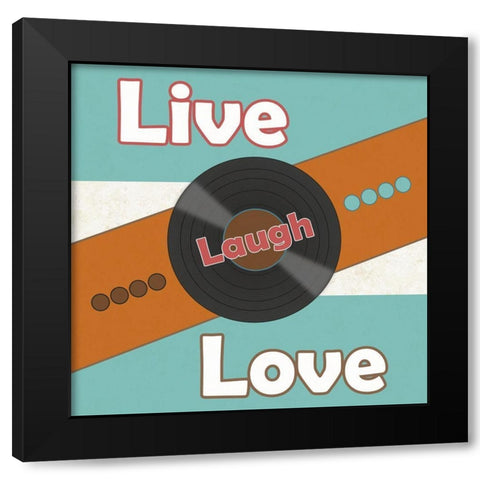 Love The Music Black Modern Wood Framed Art Print by Phillip, Jamie