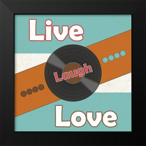 Love The Music Black Modern Wood Framed Art Print by Phillip, Jamie