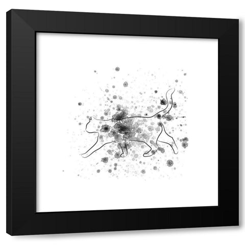 Catty Talk Black Modern Wood Framed Art Print by Phillip, Jamie