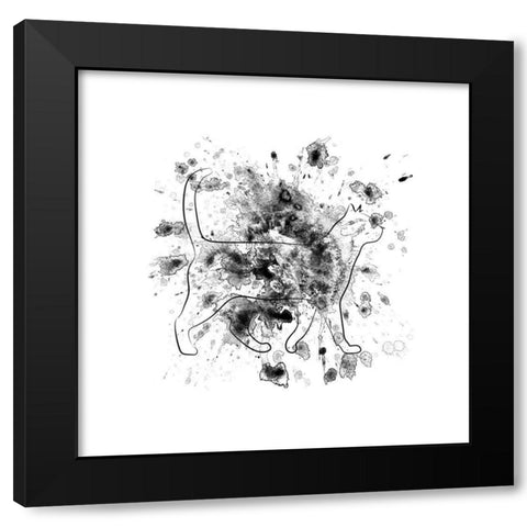 Catty Walk Black Modern Wood Framed Art Print with Double Matting by Phillip, Jamie