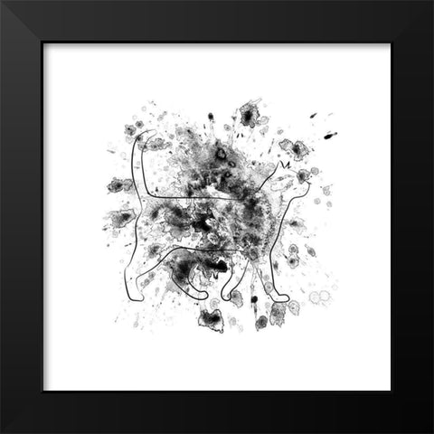 Catty Walk Black Modern Wood Framed Art Print by Phillip, Jamie