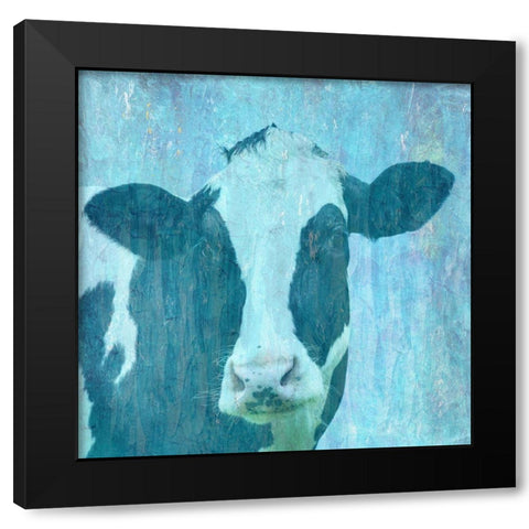 I can Moo Black Modern Wood Framed Art Print with Double Matting by Phillip, Jamie