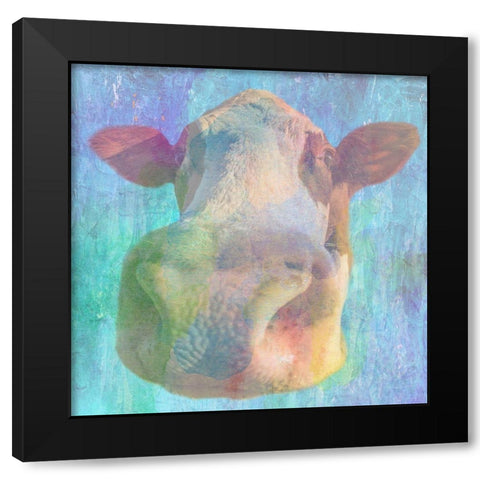 Can You Moo Black Modern Wood Framed Art Print with Double Matting by Phillip, Jamie