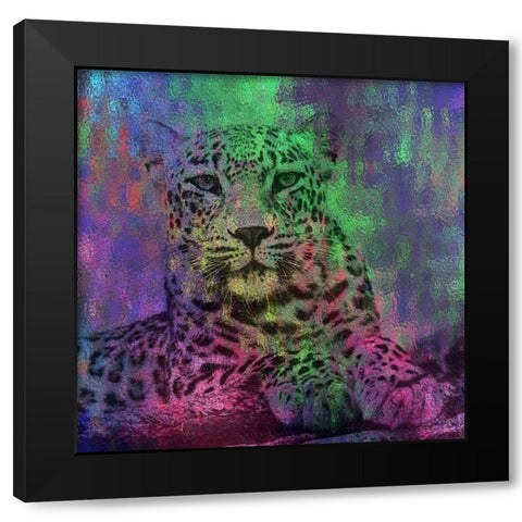 Abstract Lepard 2 Black Modern Wood Framed Art Print with Double Matting by Phillip, Jamie