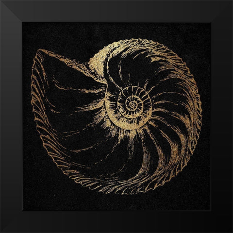 Gold Shell Black Modern Wood Framed Art Print by Phillip, Jamie