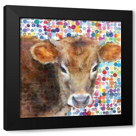 Colors Of Moo Black Modern Wood Framed Art Print with Double Matting by Phillip, Jamie