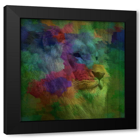 Lion Roar Black Modern Wood Framed Art Print by Phillip, Jamie