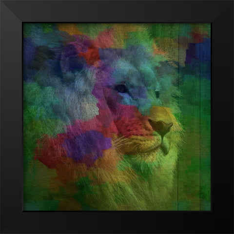 Lion Roar Black Modern Wood Framed Art Print by Phillip, Jamie