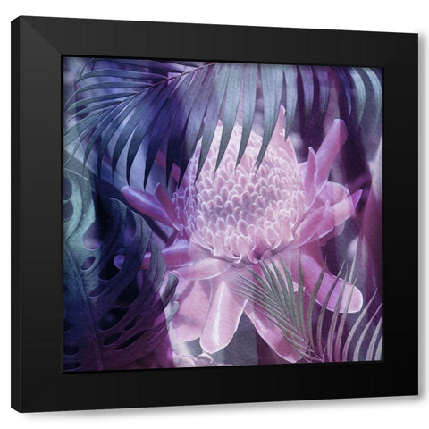 Tropical Floral Black Modern Wood Framed Art Print by Phillip, Jamie