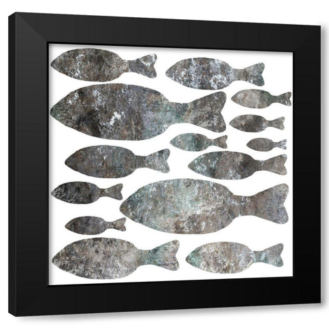 Swim Along Black Modern Wood Framed Art Print with Double Matting by Phillip, Jamie