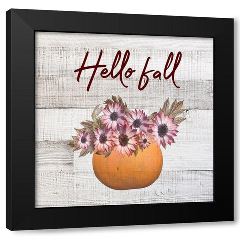Hello Fall Black Modern Wood Framed Art Print by Phillip, Jamie