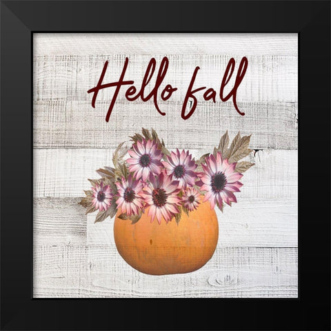 Hello Fall Black Modern Wood Framed Art Print by Phillip, Jamie