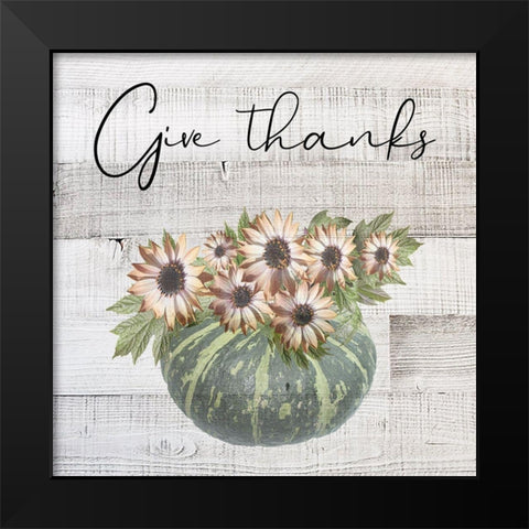 Give Thanks Black Modern Wood Framed Art Print by Phillip, Jamie