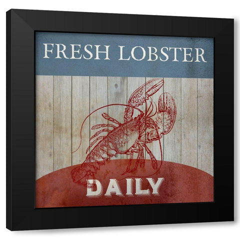 Fresh Lobster Black Modern Wood Framed Art Print by Phillip, Jamie
