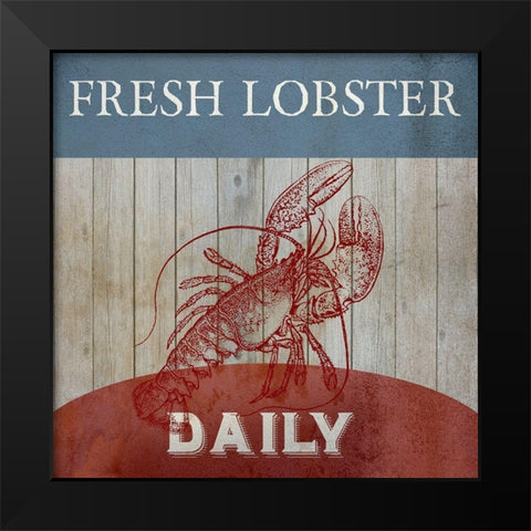 Fresh Lobster Black Modern Wood Framed Art Print by Phillip, Jamie