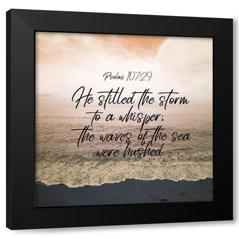 Psalms 107 29 Black Modern Wood Framed Art Print with Double Matting by Phillip, Jamie