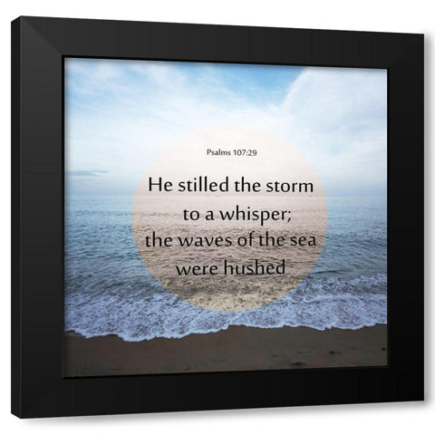 Psalms 107 29 Black Modern Wood Framed Art Print with Double Matting by Phillip, Jamie