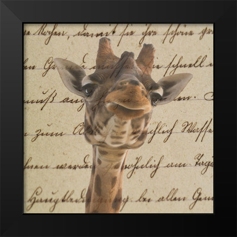 Geraffity Black Modern Wood Framed Art Print by Phillip, Jamie