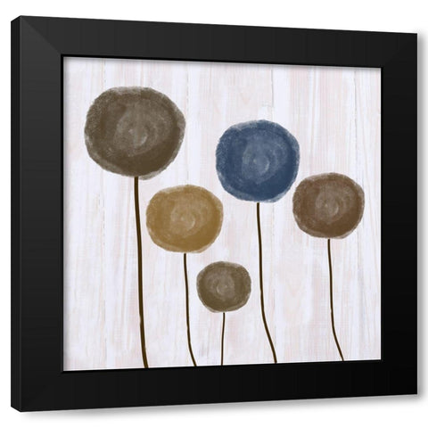 Abstract Flowers Black Modern Wood Framed Art Print by Phillip, Jamie