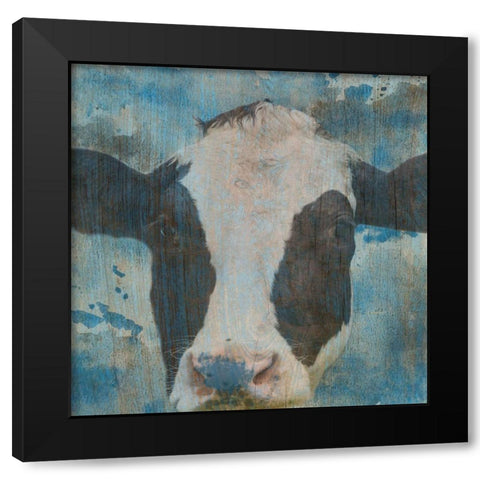 Cow On The Farm Black Modern Wood Framed Art Print with Double Matting by Phillip, Jamie