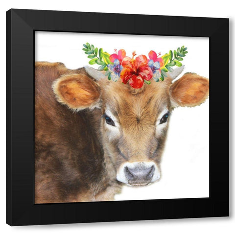 Flower Power Black Modern Wood Framed Art Print with Double Matting by Phillip, Jamie