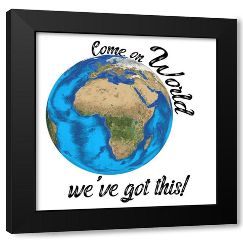World 1 Black Modern Wood Framed Art Print with Double Matting by Phillip, Jamie