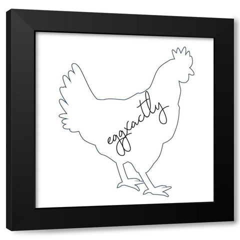 Chicken Black Modern Wood Framed Art Print with Double Matting by Phillip, Jamie