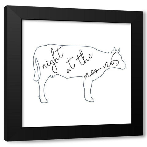 Cow Black Modern Wood Framed Art Print with Double Matting by Phillip, Jamie