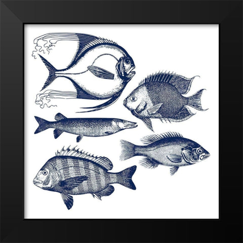 Fishes Black Modern Wood Framed Art Print by Phillip, Jamie