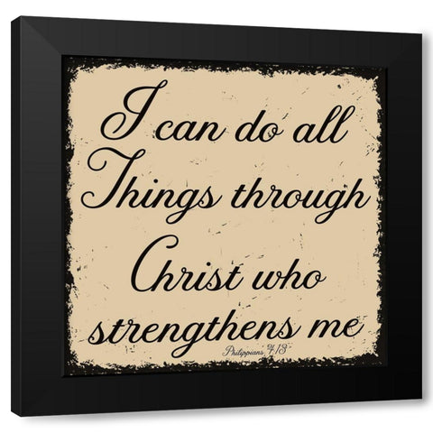 I Can Do All Things Black Modern Wood Framed Art Print with Double Matting by Phillip, Jamie