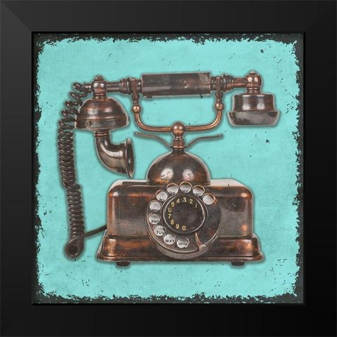 Phone Home Black Modern Wood Framed Art Print by Phillip, Jamie