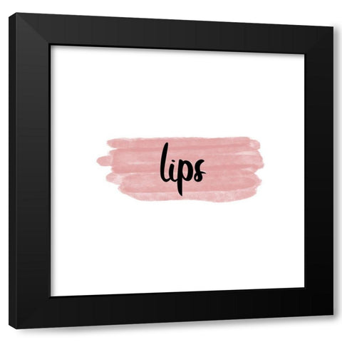 Lips Black Modern Wood Framed Art Print with Double Matting by Phillip, Jamie