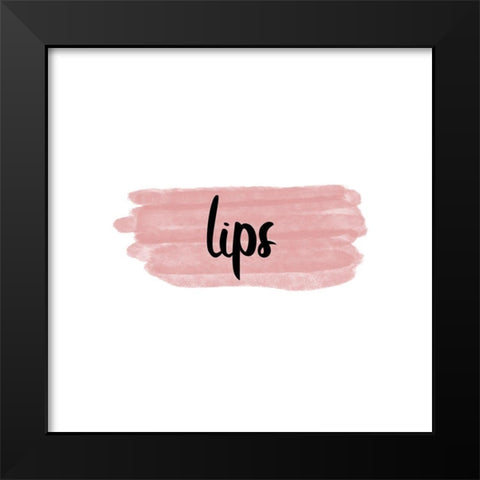 Lips Black Modern Wood Framed Art Print by Phillip, Jamie